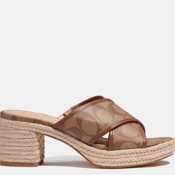 COACH | Sloan Espadrille (Khaki/Saddle) CA366 - Picture 4 of 7